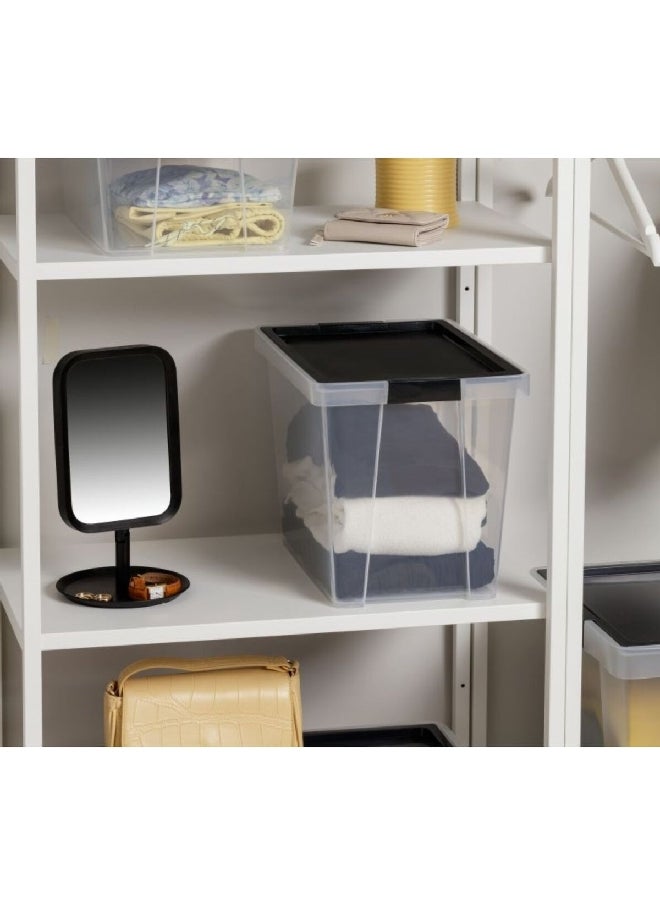 TATAY - Multi Purpose Stackable Storage Box with Lid Clear and Black 15 L 1157502 - Image 1