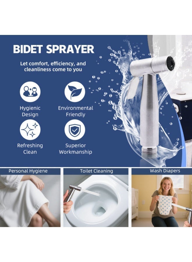 JUNARIS Portable Travel Bidet Set | Travel Shattaf Set Stainless Steel Travel Bidet Sprayer for Personal Hygiene, Cloth Diapering, and Toilet Use with Travel Bag shattaf almusafer - Image 5