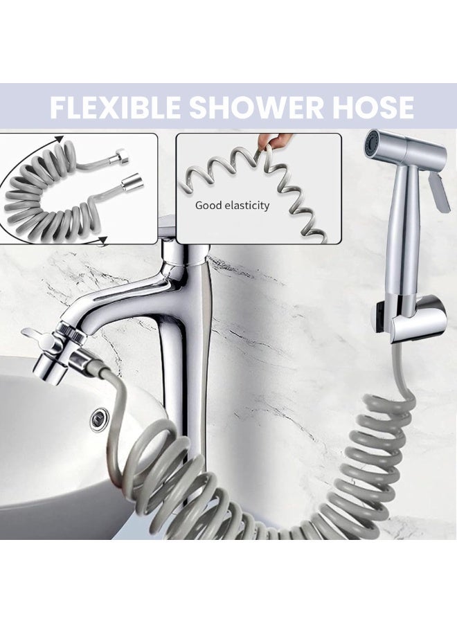 JUNARIS Portable Travel Bidet Set | Travel Shattaf Set Stainless Steel Travel Bidet Sprayer for Personal Hygiene, Cloth Diapering, and Toilet Use with Travel Bag shattaf almusafer - Image 3
