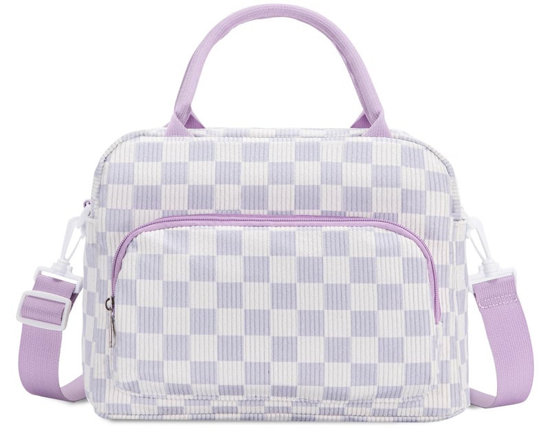 GASSDA Lunch Box for Women Insulated Lunch Bag Women Adult Cute Lunch Bags Reusable Lunchbox Cooler Tote Bag for Work Picnic (Purple Plaid) - Image 1