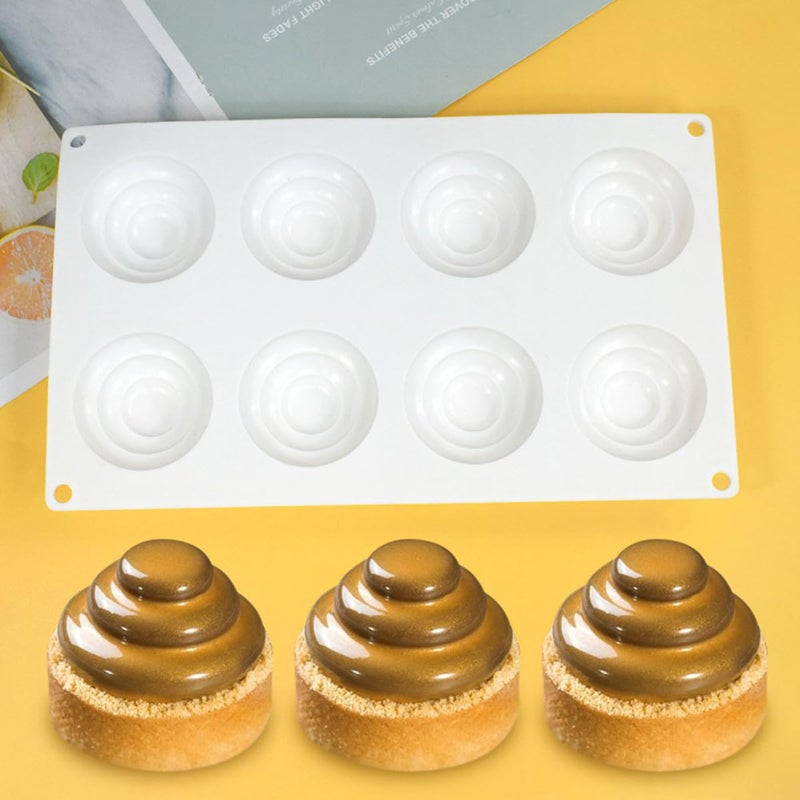 8 Cavity Silicone Muffin Pan Nonstick Multi Tier Cupcake Baking Mold For Home Dessert - Image 4