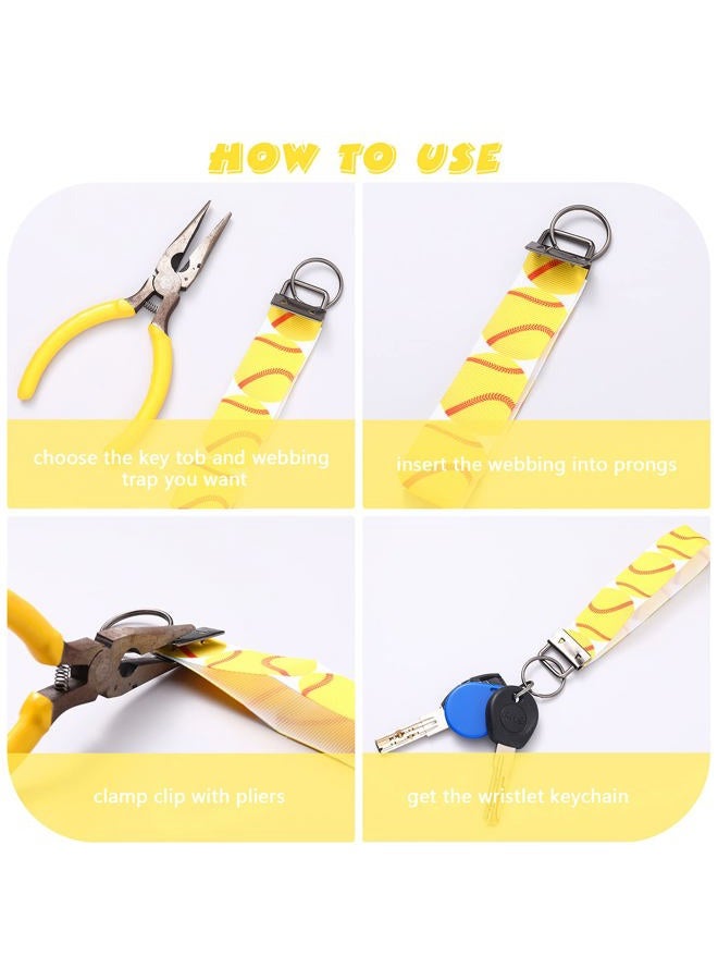 Furge 72 Pieces Key Fob Hardware Set Including 24 Key Fob Hardware Wristlet with Keyring, 24 Colorful Leather Keychain Tassel and 24 Swivel Snap Hooks for Keychain and Wristlet Supplies, 6 Colors - Image 4