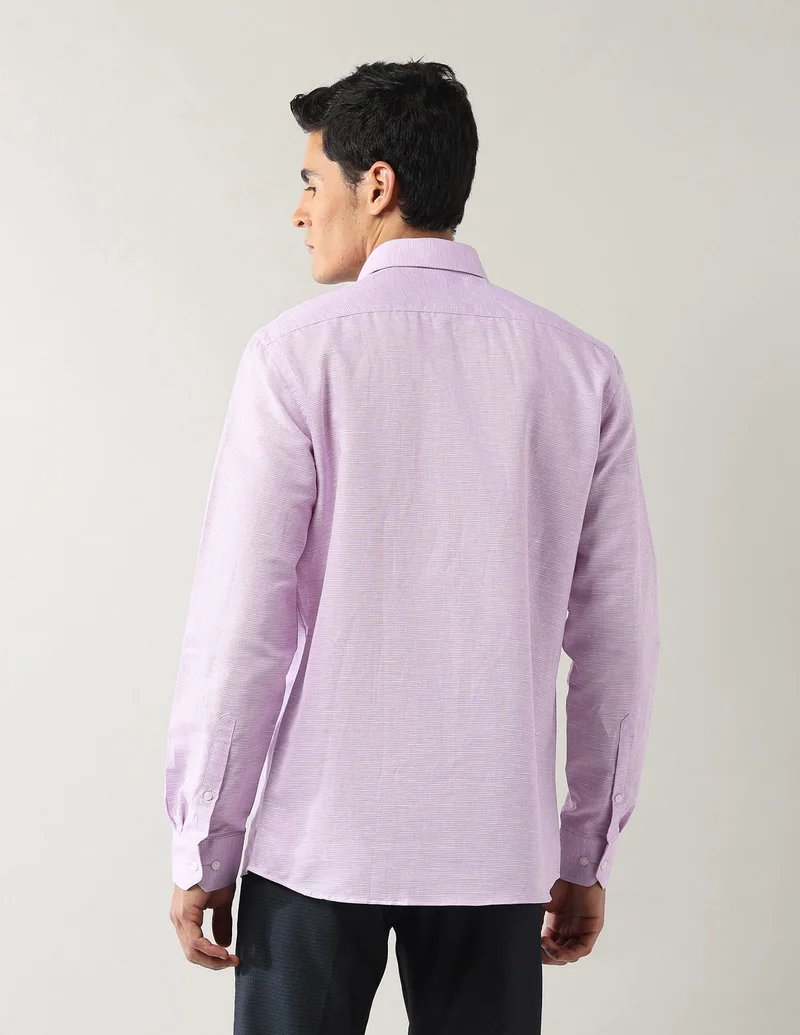 Arrow Lavender Textured Manhattan Slim Fit Shirt for Men | Best Price UAE
