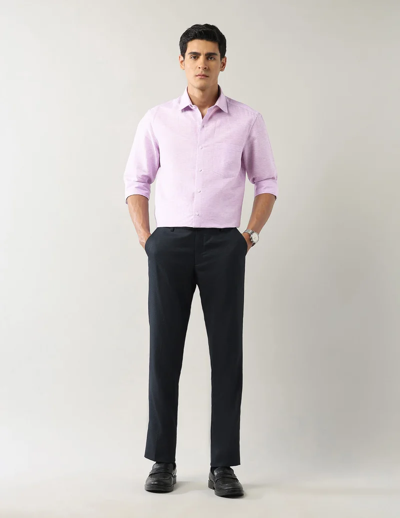 Arrow Lavender Textured Manhattan Slim Fit Shirt for Men | Best Price UAE