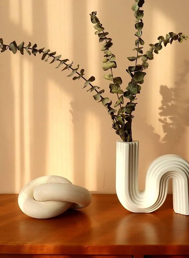 اثنين من حلقة عقدة سلسلة طاولة القهوة ديكور جميل سلسلة عقدة الديكور لغرفة المعيشة، ديكور المنزل الحديث الأنيق ومن ناحية منحوتة الخشب الطبيعي زخرفة ديكور لغرفة النوم مزرعة - Image 5