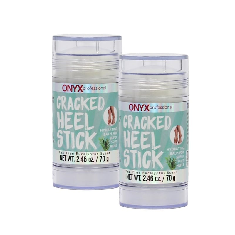 Onyx Professional Cracked Heel Repair Balm Stick (2 Pack) Dry Cracked Feet Treatment, Moisturizing Heel Balm Rolls On, No Mess, Rescues Cracked Feet, Tea Tree Scent