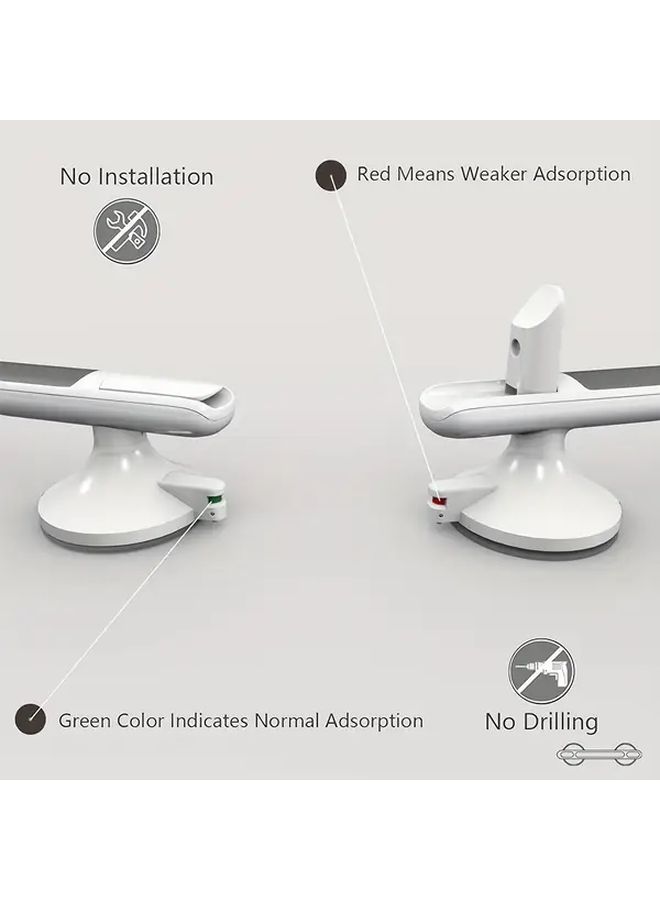 1pc Heavy Duty Non Slip Bathroom Safety Rail With Strong Adhesive Base No Drill Installation Sturdy Plastic Construction For Elderly Disabled Kitchen Living Room Fall Prevention Grab Bar Minimalist Design - Image 4