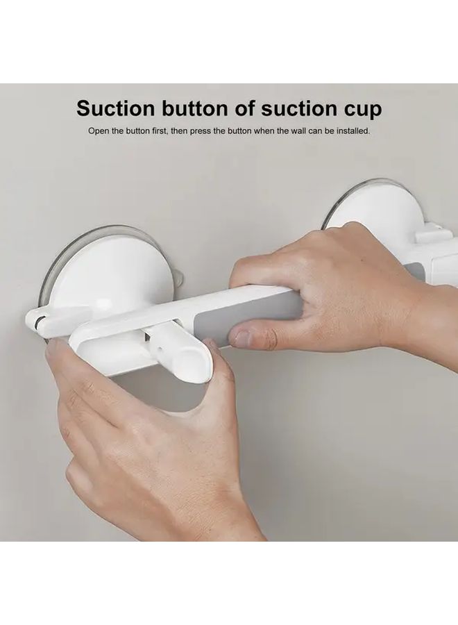 1pc Heavy Duty Non Slip Bathroom Safety Rail With Strong Adhesive Base No Drill Installation Sturdy Plastic Construction For Elderly Disabled Kitchen Living Room Fall Prevention Grab Bar Minimalist Design - Image 2