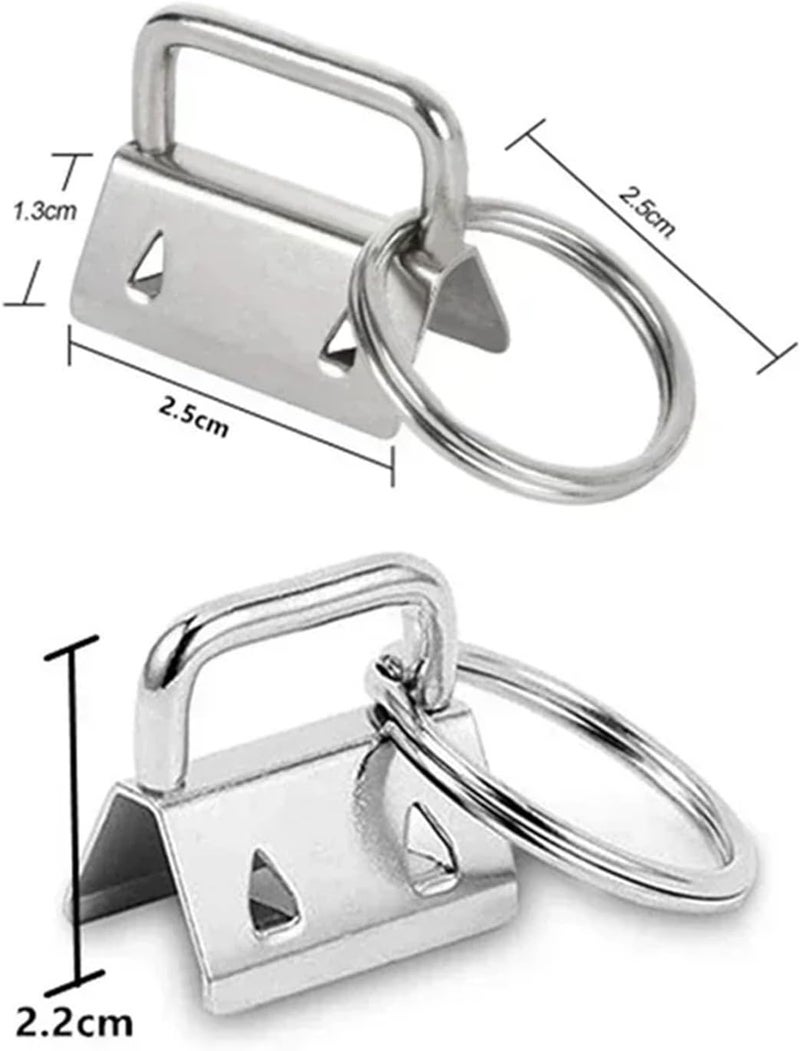 Key Fob Hardware 40PCS Webbing Tail Clip Key Fob Hardware 25mm Keychain Split Ring with Tool Pliers for Wrist Wristlets Cotton(Gold) - Image 3