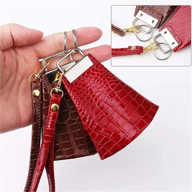 Key Fob Hardware 40PCS Webbing Tail Clip Key Fob Hardware 25mm Keychain Split Ring with Tool Pliers for Wrist Wristlets Cotton(Gold) - Image 4