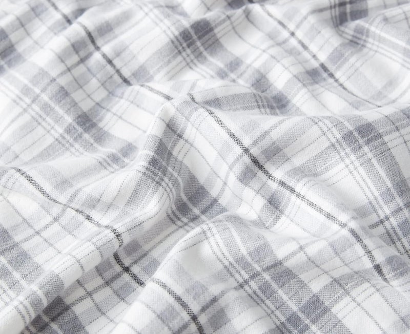 Eddie Bauer Beacon Hill Gry TW Sheet Set Flannel Web - Image 3