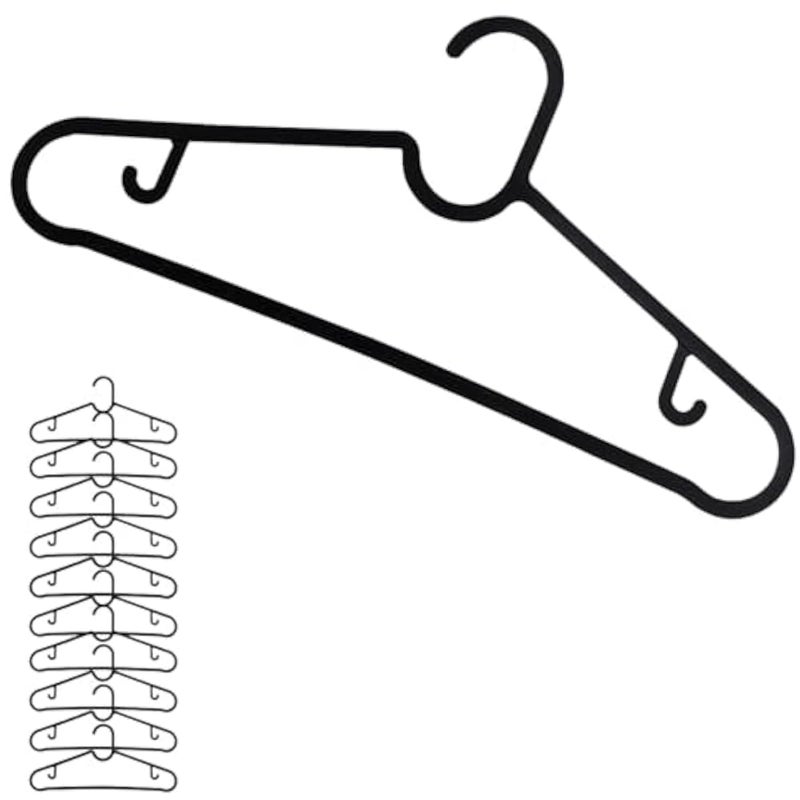 Clothes Hanger Plastic - Hanger for Clothes, Durable & Lightweight Hanger Set, Non-Slip, Internal Hooks, Flexible & Sturdy for Shirts & Trousers (10) - Image 1