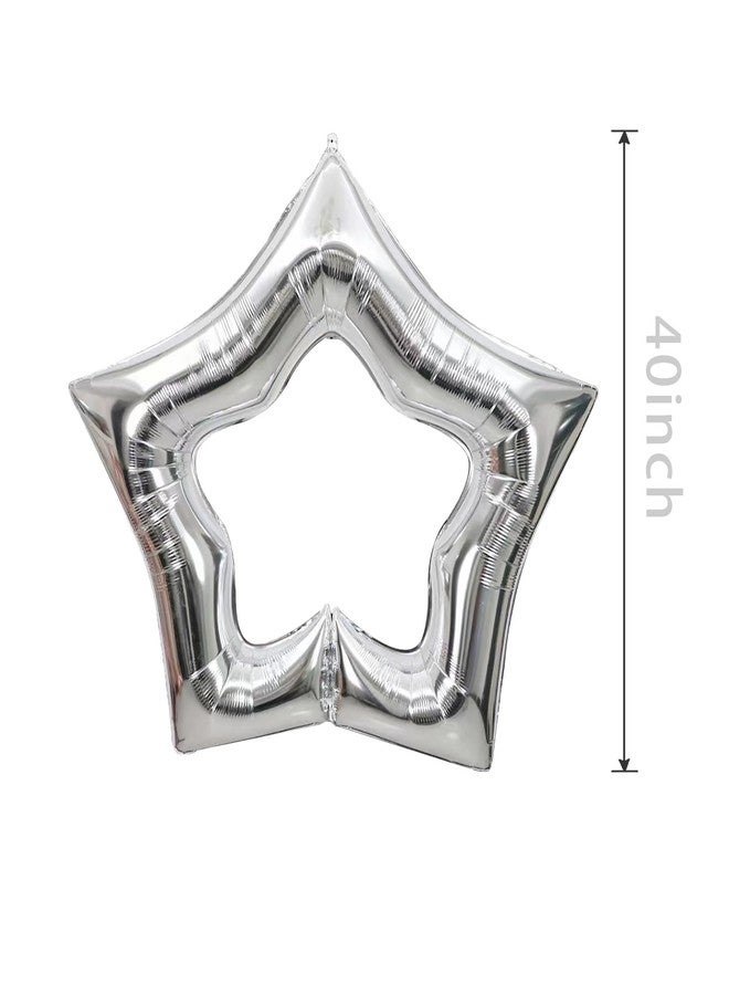 Lamantery Large 40Inch Star Foil Balloon Hollow Out Star Shape Mylar Balloons for Anniversary Wedding Birthday Christmas Party Decoration 3pack Silver - Image 4