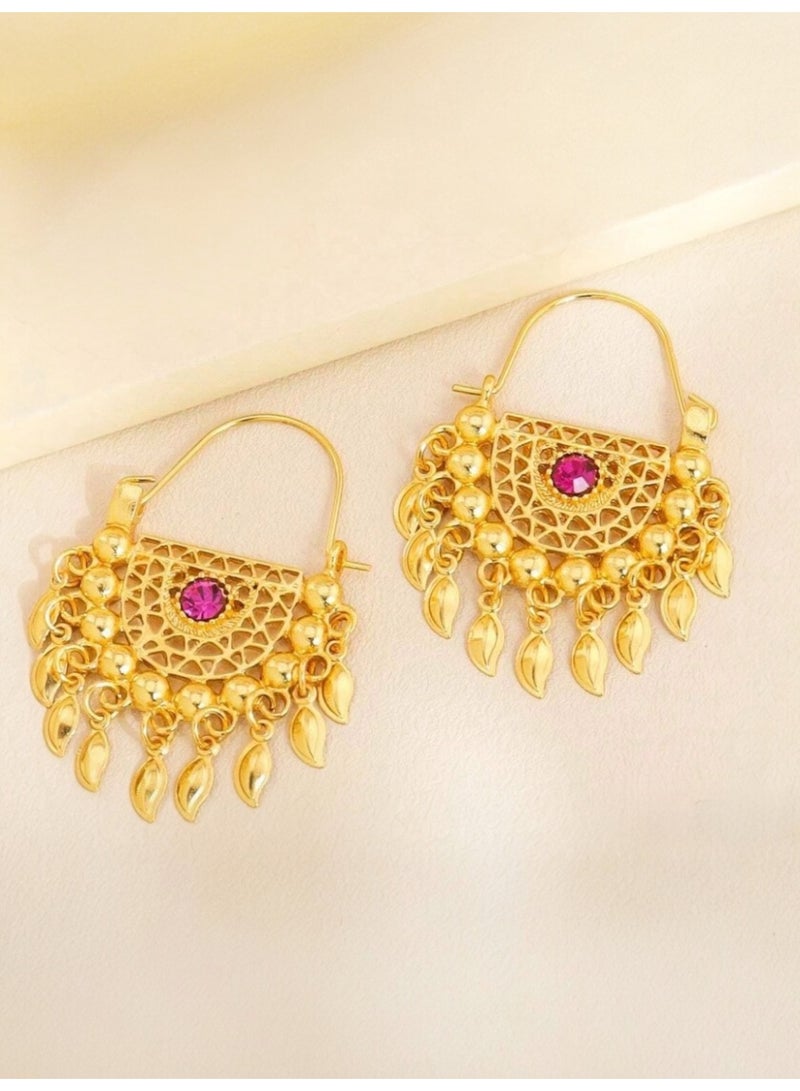 GOLDMAX Elegant 21k Gold Plated Earrings For Women - Image 2