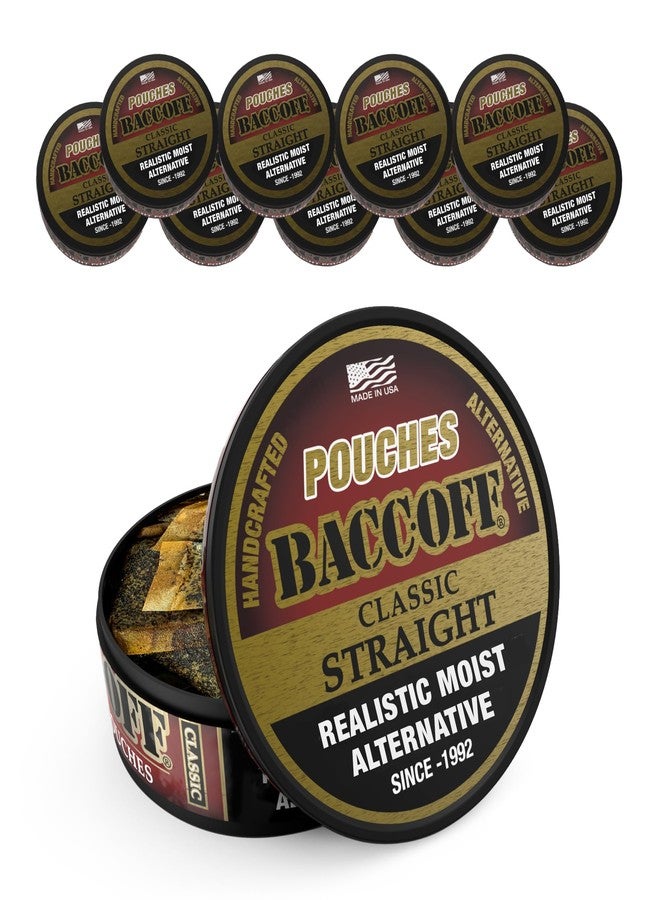 BACC OFF 10 Cans, BaccOff Straight Pouches, Black Tea Base with Savory and Bold Flavors, 16 Pouches Per Can - Image 1