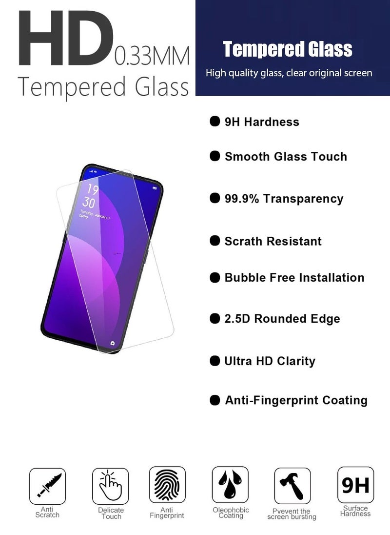 Tempered Glass Screen Protector Clear Designed For Oppo F11 Full Screen Coverage And Bubble Free