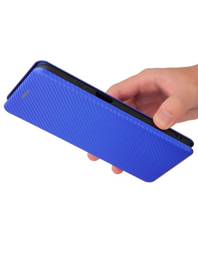 اس-توب جراب لهاتف Nokia X10 مصنوع من ألياف الكربون بتصميم أفقي قابل للطي مصنوع من مادة TPU + PC + جلد PU مع فتحة للبطاقات - Image 3