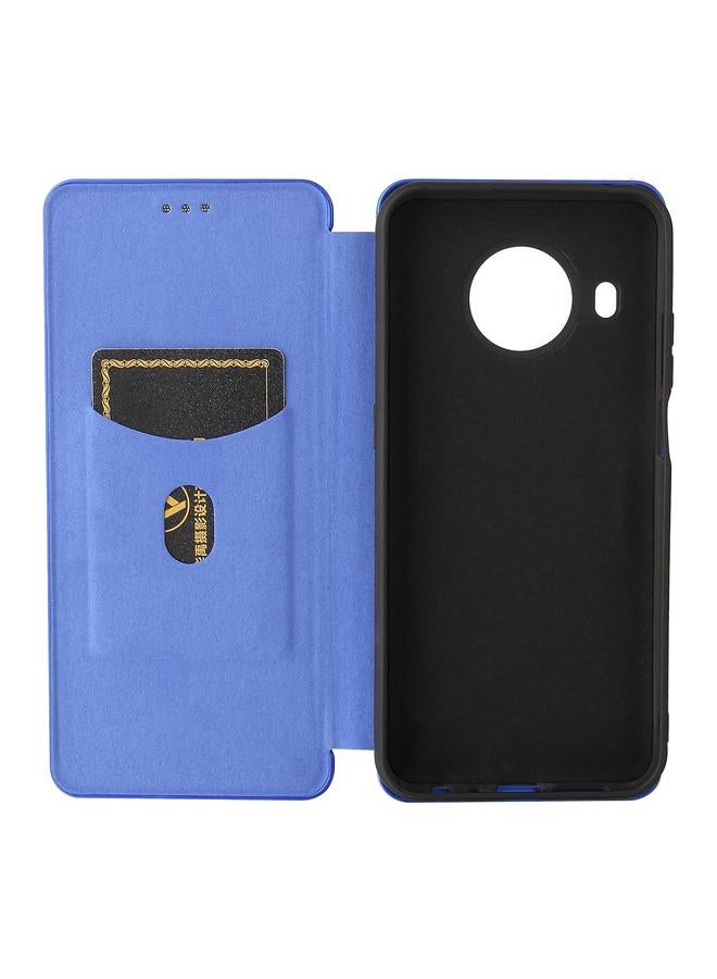 اس-توب جراب لهاتف Nokia X10 مصنوع من ألياف الكربون بتصميم أفقي قابل للطي مصنوع من مادة TPU + PC + جلد PU مع فتحة للبطاقات - Image 5