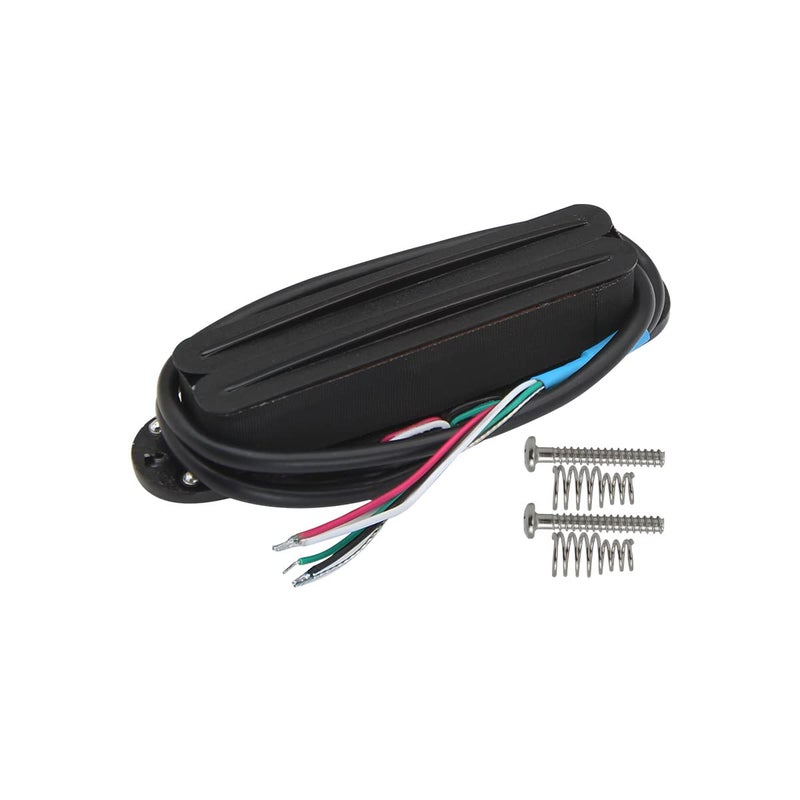 FLEOR Alnico 5 Hot Dual Rail Humbucker Single-Coil-Sized Pickup 9-10K Humbucker Pickup, Full Black - Image 1