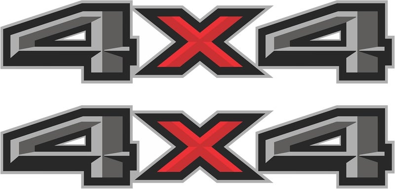 GOLD HOOK F150 4x4 Decal Set - Durable Black/Red Metallic Finish Stickers for Truck Enthusiasts - Image 1