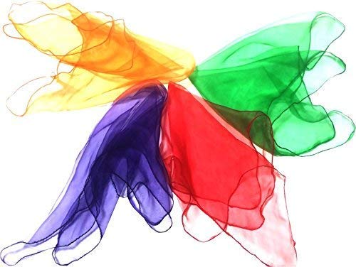 GSI AZO Free Multicolour Lightweight Juggling Scarves for Kids Magicians Kindergarten and Fitness - 26 x 26 inches (Pack of 12) - Image 1