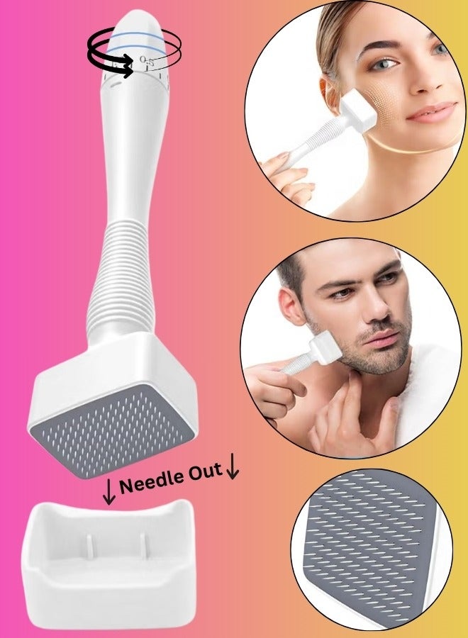 MiMi & BeiBei Adjustable Microneedle Stamp 00mm to 3mm Titanium Micro Needles Skin Repair Face Hair and Beard Growth Pen Easy to use Safe and Effective Microneedling Pen - Image 1