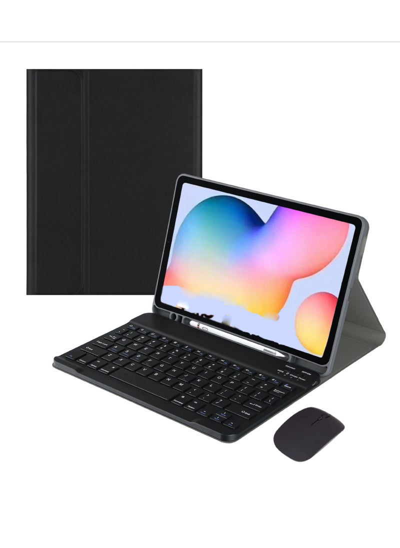 General - [3 in 1] Arabic and English Keyboard Case for Samsung Galaxy Tab A8 10.5 X200/X205 Case with Bluetooth Mouse, Lightweight Cover with Detachable Bluetooth Touch Keyboard - Image 1