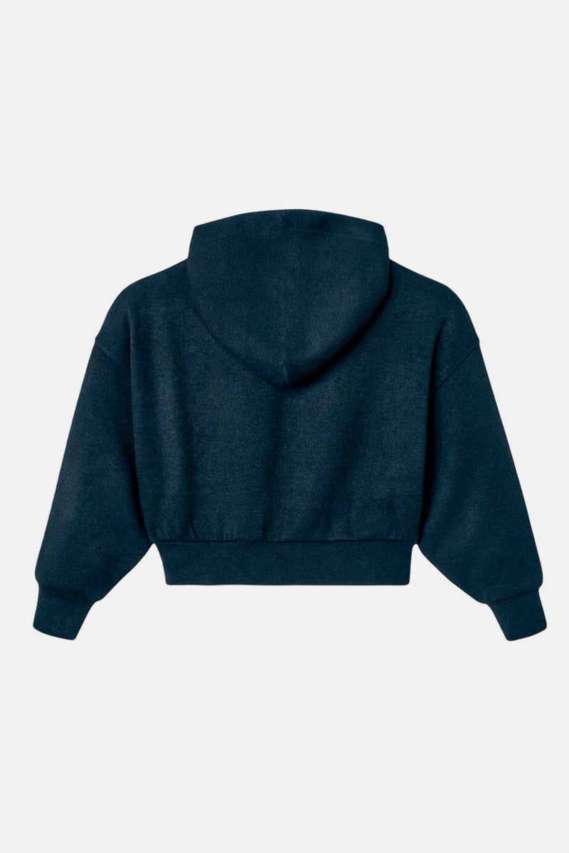 Tchibo Kids Girl Long Sleeve Textured Hoodies, Navy  - Image 3
