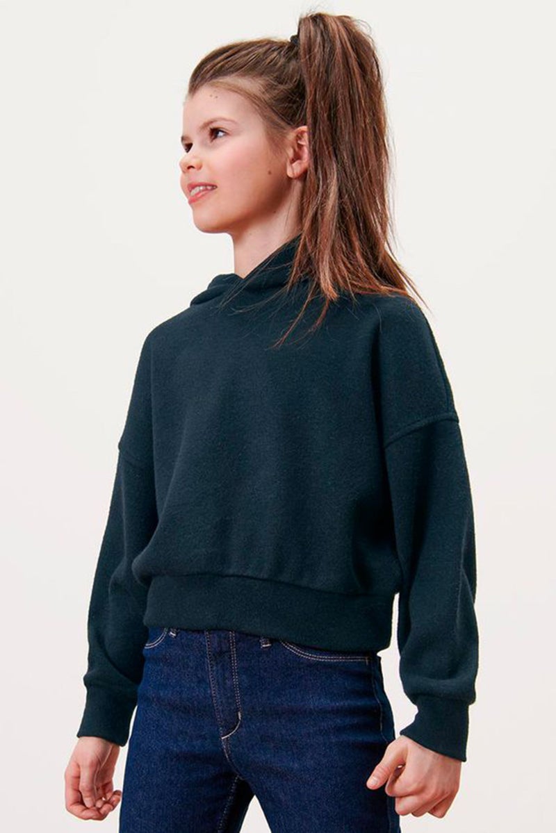 Tchibo Kids Girl Long Sleeve Textured Hoodies, Navy  - Image 1