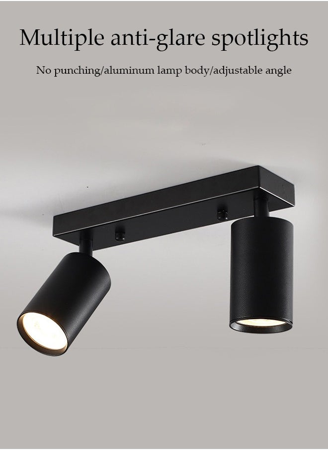DUNISO Ceiling Double Head Warm Light Track Light Cob, Indoor Ceiling Spotlight, Adjustable Aluminum Led Wall Surface Mount, Rotatable Spotlight, Suitable For Kitchen, Living Room, Showroom, Museum, Clothing Store, Shopping Mall, Etc.  - Image 5