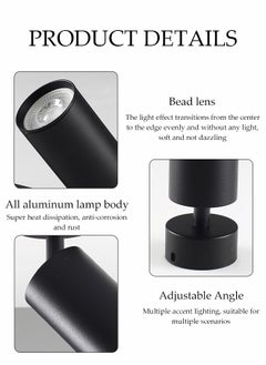 DUNISO Ceiling Double Head Warm Light Track Light Cob, Indoor Ceiling Spotlight, Adjustable Aluminum Led Wall Surface Mount, Rotatable Spotlight, Suitable For Kitchen, Living Room, Showroom, Museum, Clothing Store, Shopping Mall, Etc.  - Image 3