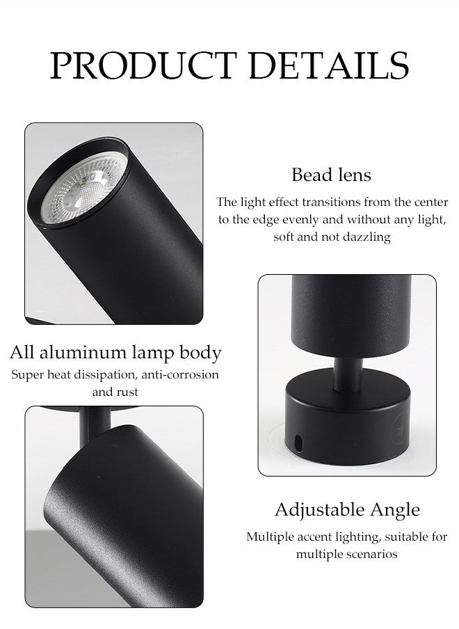 DUNISO Ceiling Double Head Warm Light Track Light Cob, Indoor Ceiling Spotlight, Adjustable Aluminum Led Wall Surface Mount, Rotatable Spotlight, Suitable For Kitchen, Living Room, Showroom, Museum, Clothing Store, Shopping Mall, Etc.  - Image 3