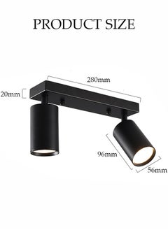 DUNISO Ceiling Double Head Warm Light Track Light Cob, Indoor Ceiling Spotlight, Adjustable Aluminum Led Wall Surface Mount, Rotatable Spotlight, Suitable For Kitchen, Living Room, Showroom, Museum, Clothing Store, Shopping Mall, Etc.  - Image 2