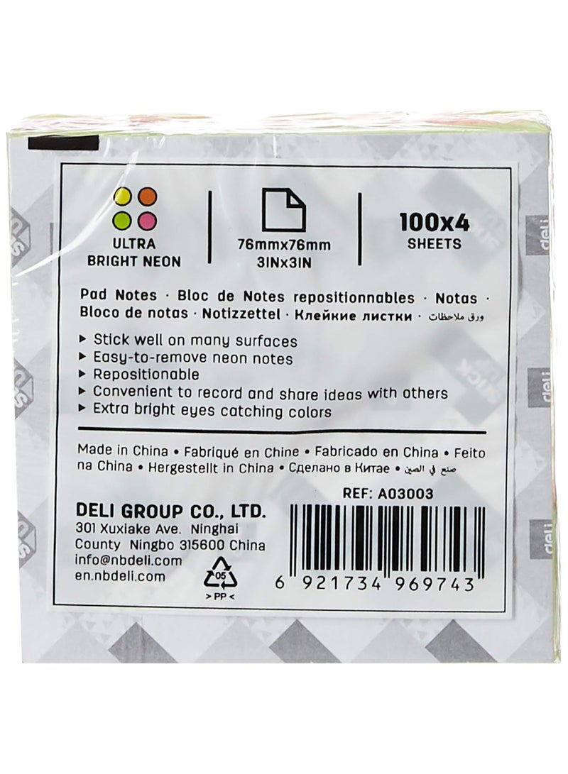 ديلي دفتر ملاحظات لاصق من ديلي A030، متعدد الألوان، 4 × 100 - Image 3