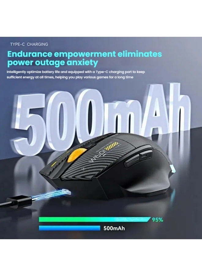 Carbon fiber 12800DPI Bluetooth mouse wireless three-mode macro definition gaming mouse - Image 2