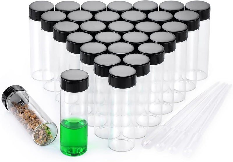 BKMAMLAB 30ml Clear Small Glass Vials 30pcs with Screw Caps(30pcs) - Image 1