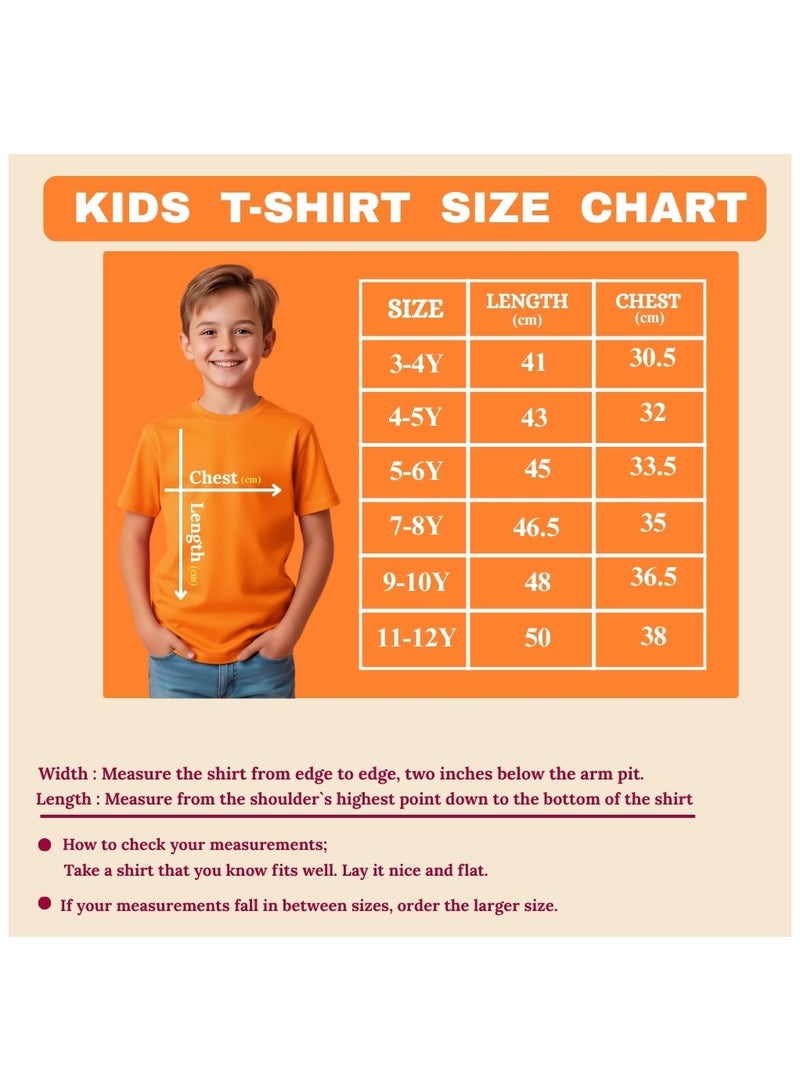 PRINTSHOP4ME Kids Halloween Orange T-Shirt – Unisex Round Neck Short Sleeve 100% Cotton Tee – Stylish & Breathable Casual Wear For Boys And Girls - Image 3