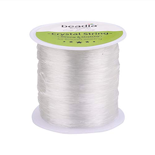 BEADIA Elastic Crystal String 0.6mm Clear Bead Cord for Bracelet Beading Jewelry Making 164yard - Image 1