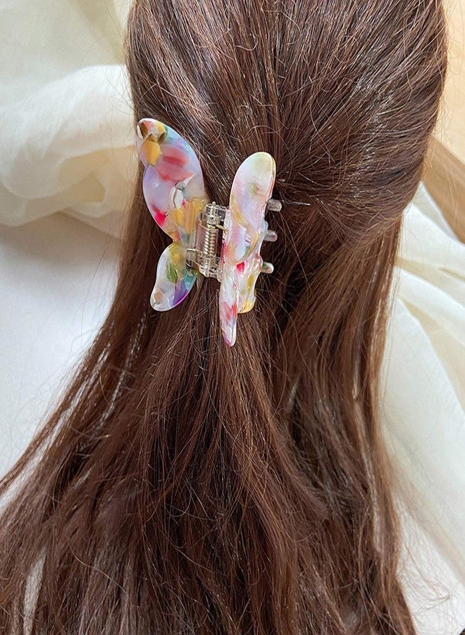 Fodattm Elegant Butterfly Hair Claw Clip Jaw Clip Resin Hair Clip Hair Clamp Marble Pattern Hairpin Hair Accessories for Women Lady (White) - Image 5