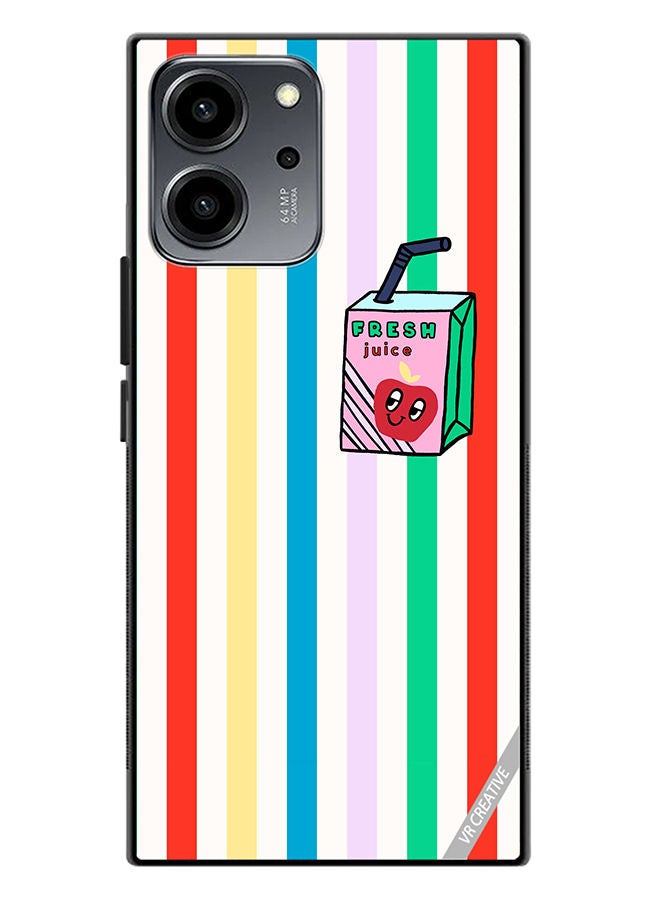 VR CREATIVE Protective Case Cover For Honor 80 SE Summer Stripe Fresh Juice Apple Fruit Design Multicolour - Image 1