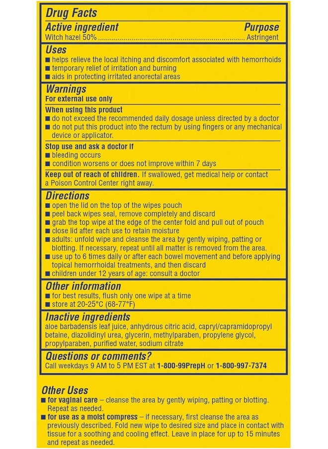 Preparation H Preparation H Flushable Medicated Hemorrhoid Wipes, Maximum Strength Relief with Witch Hazel & Aloe, Pouch (2 x 48 Count, 96 Count)  - Image 2