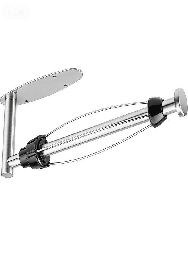 Gewtur Single Hand Operable Paper Towel Holder Under Cabinet with Damping Effect, Self Adhesive Paper Towel Roll Holder Wall Mounted for Kitchen Bathroom, SUS304 Stainless Steel Brushed Nickel - Image 1