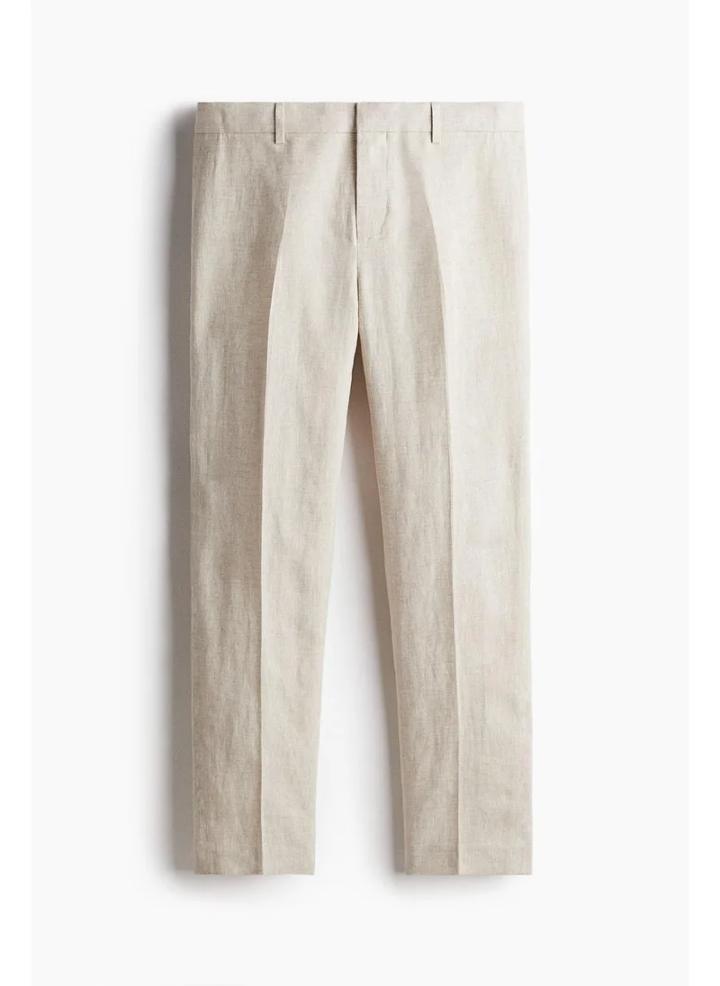اتش اند ام Slim Fit Linen suit trousers