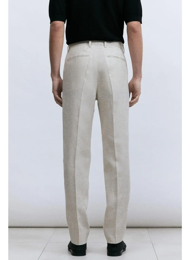 اتش اند ام Slim Fit Linen suit trousers