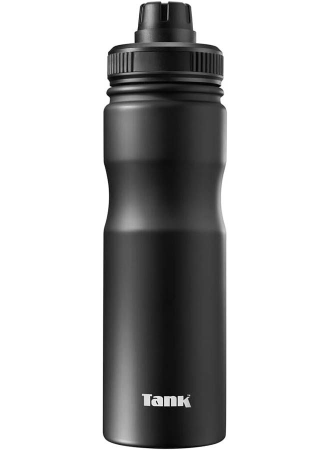 TANK Tank Stainless Steel Water Bottle 650mL, Up to 12Hrs Cold, Black - Image 1