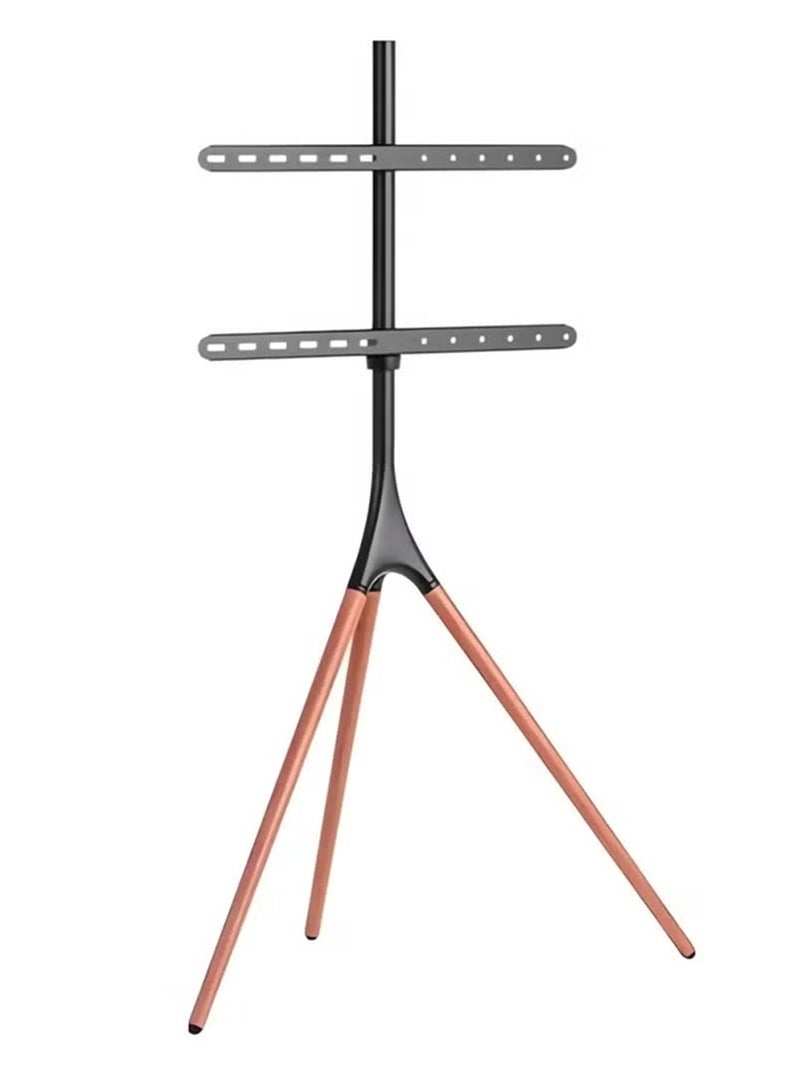 POWER Easel Tripod TV Floor Stand for 45-65 Inch Screens, Adjustable Height Universal VESA TV Mount, Wooden Leg Studio Display Stand, Holds up to 77 lbs for Living Room Office Bedroom - Image 1