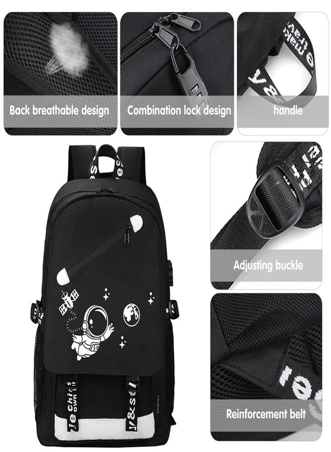 MCWTH School Backpacks for Teen Boys, Luminous School Bag Bookbags for Kids (Astronaut) - Image 4