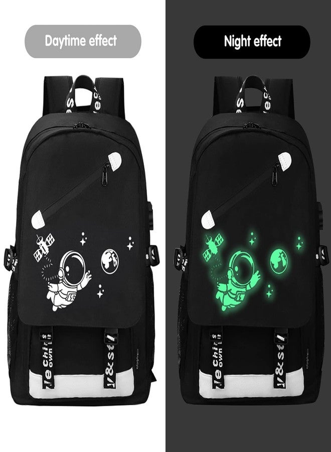 MCWTH School Backpacks for Teen Boys, Luminous School Bag Bookbags for Kids (Astronaut) - Image 2