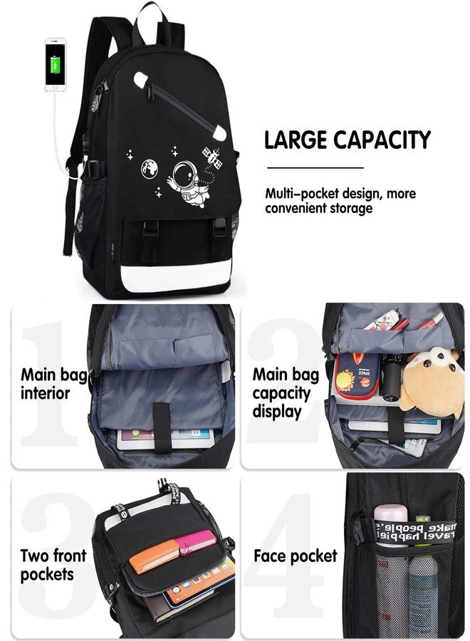 MCWTH School Backpacks for Teen Boys, Luminous School Bag Bookbags for Kids (Astronaut) - Image 3