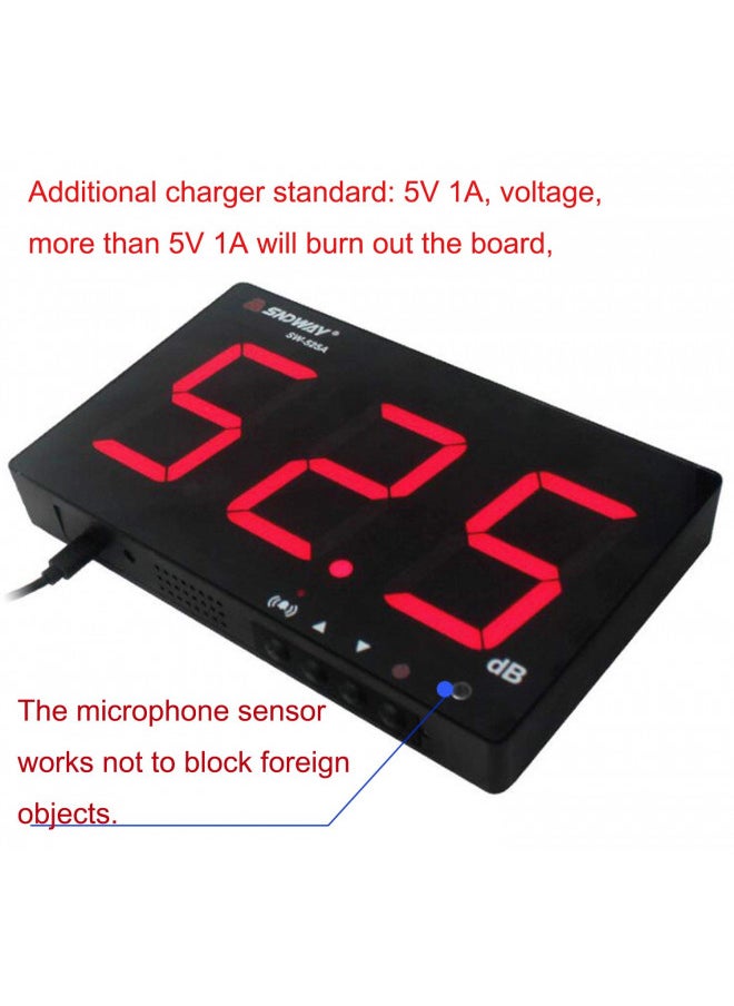 SNDWAY SNDWAY SW-525A 30-130dB Digital Sound Level Meter with Large LCD Display Noise Meter Decibel Wall Mounted Hanging  - Image 2